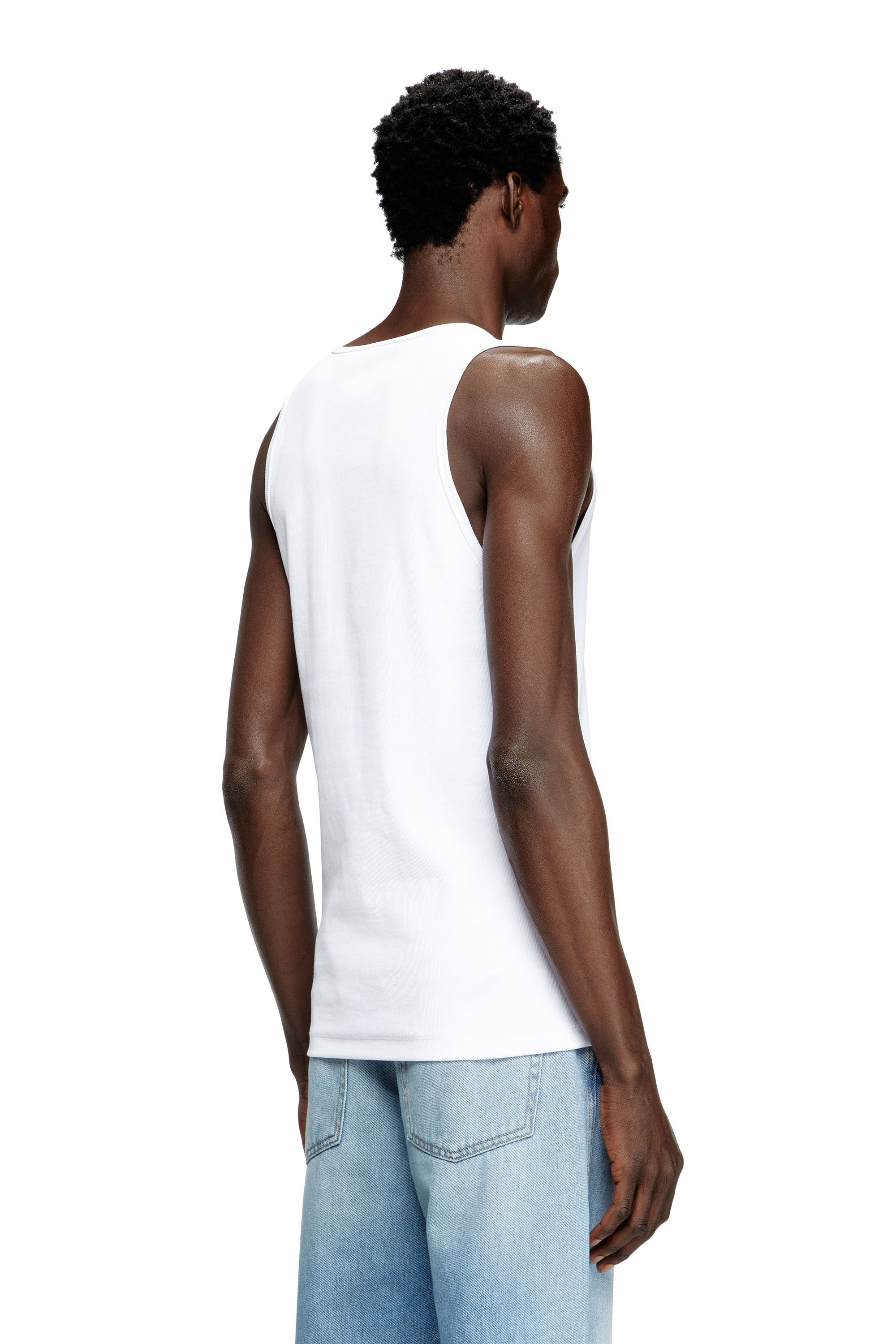 Diesel - T-LIFTY-D, Man's Tank top with mini D logo patch in White - 4