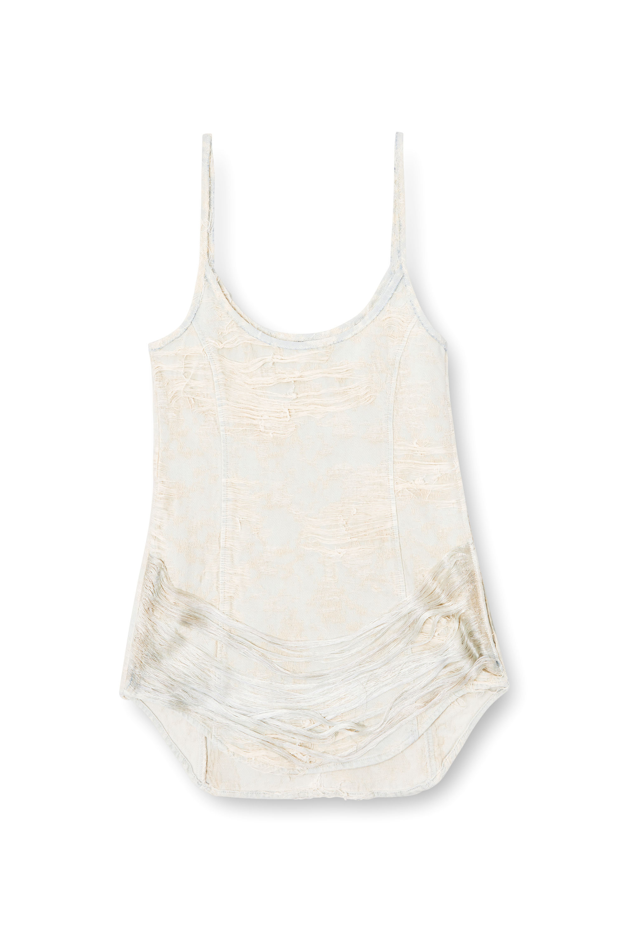 Diesel - DE-DRA-SHORT-FSG1, Woman's Minidress in floating-thread denim in White - 2